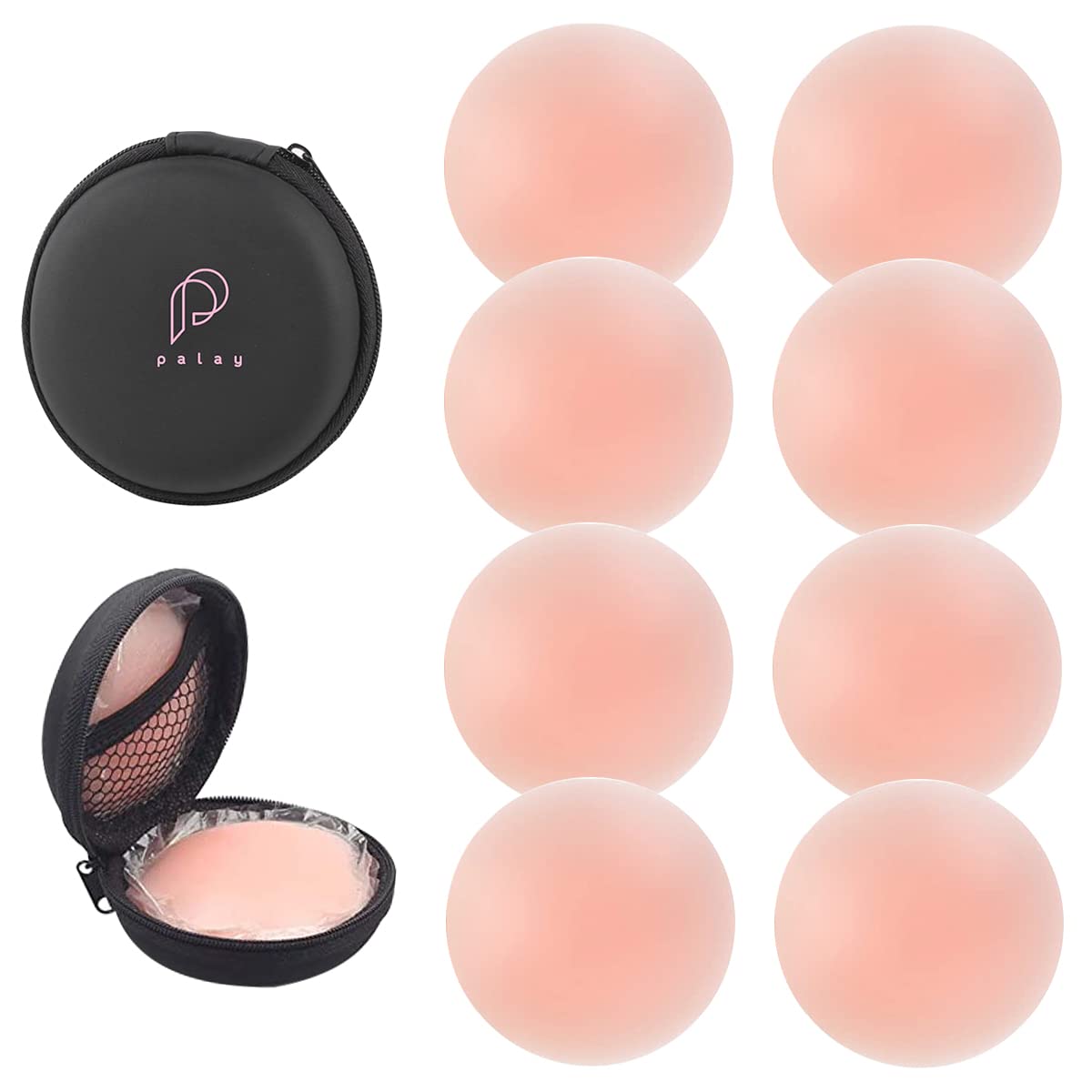 PALAY 4 Pairs Nipple Covers Silicone Nipple Pasties for Breast Breathable Reusable Adhesive Silicone Nipple Pad Invisible Nipple Cover for Evening Gown,Party Dress,Off Shoulder Dress PALAY 4 Pairs Nipple Covers Silicone Nipple Pasties for Breast Breathable Reusable Adhesive Silicone Nipple Pad Invisible Nipple Cover for Evening Gown,Party Dress,Off Shoulder Dress